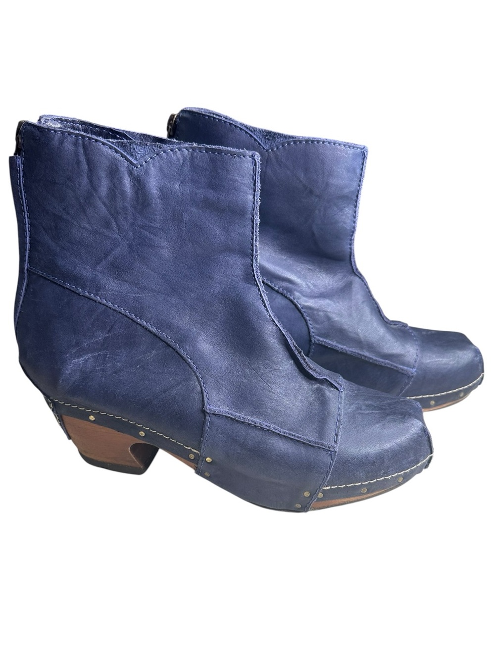 Sergio Tomani Blue Patchwork Leather Boots. Size 38